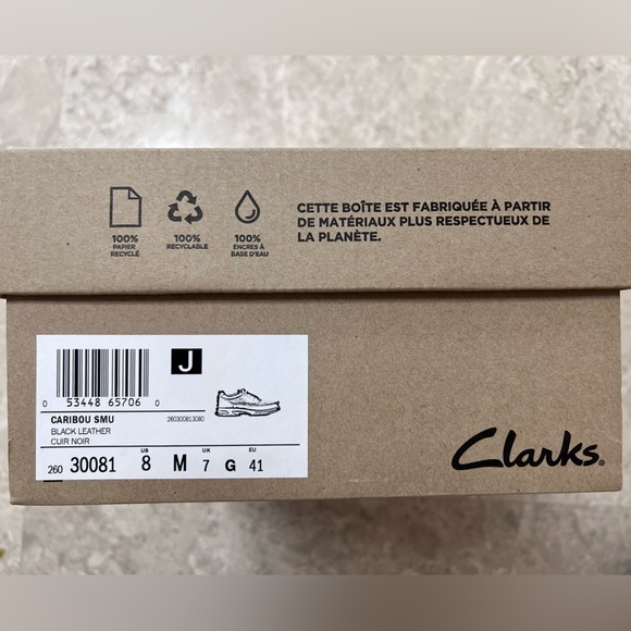 Clarks Black Leather Caribou Men Shoe / Size 8 - Picture 15 of 16